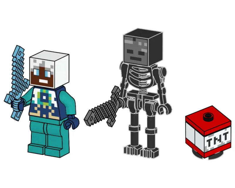 Wither Skeleton and Ender Explorer with TNT